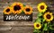 Welcome Sign for Front Door,8"x 12" Sunflower Welcome Sign,Rustic Summer Welcome Door Hanger,Welcome Sign for Front Porch Bedroom Living Room Indoor Outdoor Kitchen Home Decor